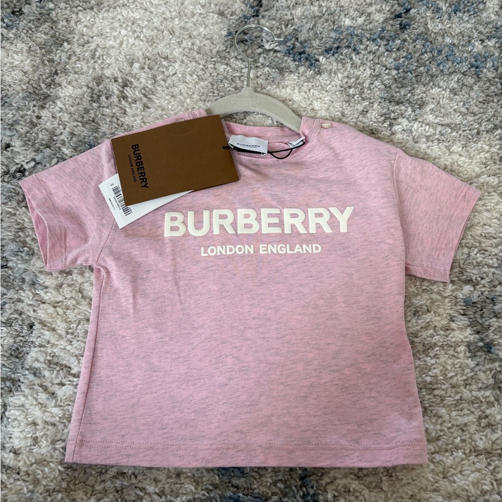 Burberry baby girl pink shirt 12-18 months nwt